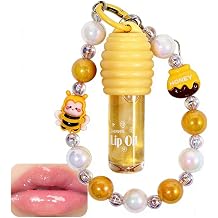 Glitzernder LipglossPflegendes und feuchtigkeitsspendendes Glow-Lippen l mit Schl sselanh nger und Perlenarmband f r das HandyHochgl nzendes Schimmer-Finish und zarte Farbe Yellow