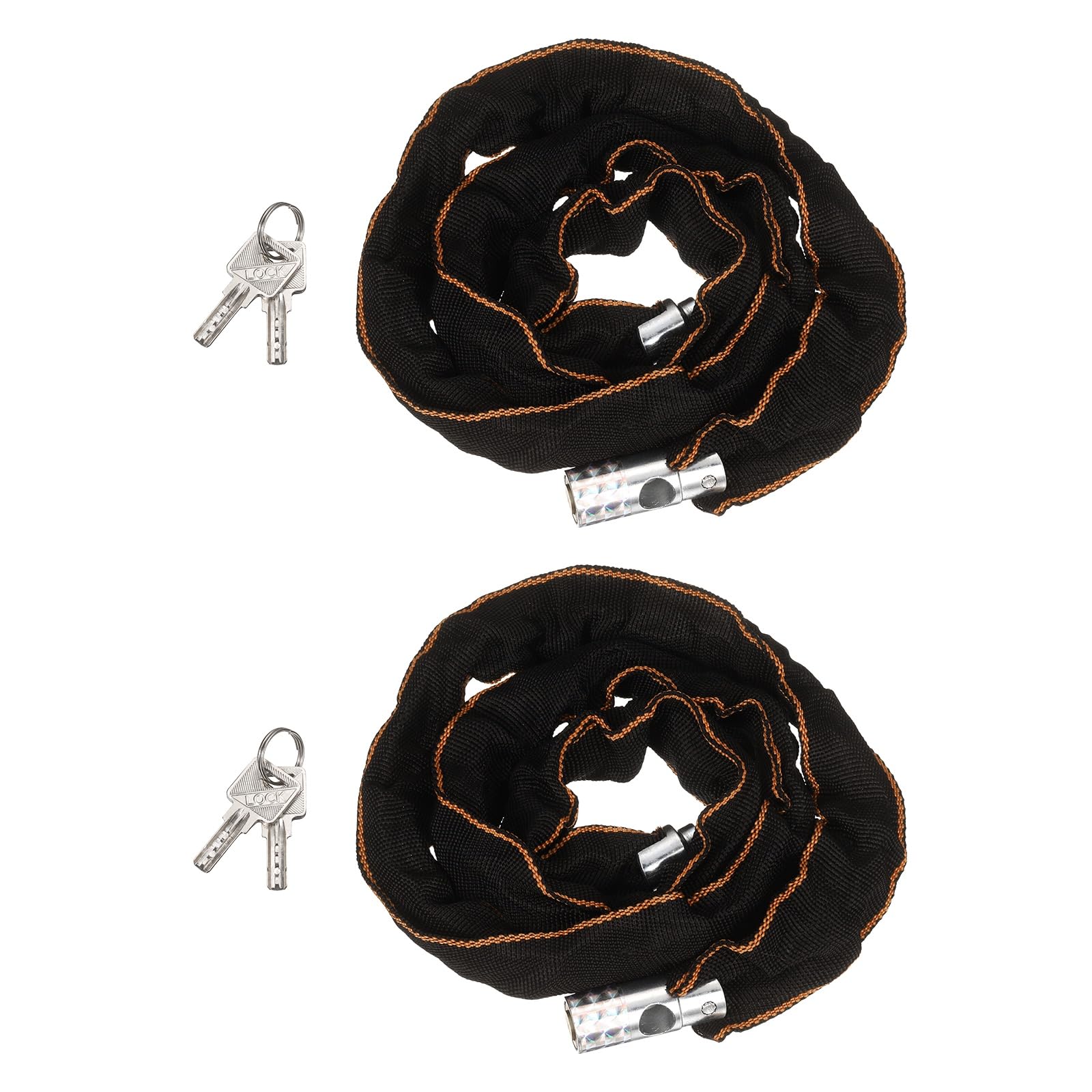 PATIKIL Chain Lock, (19mm x 100cm, 3.3ft) (2 Pcs), Thick Manganese Steel Anti-Theft Bike Chain Lock with 2 Keys, Suit for - Bikes/Trailers/Motorcycles/Garage Security