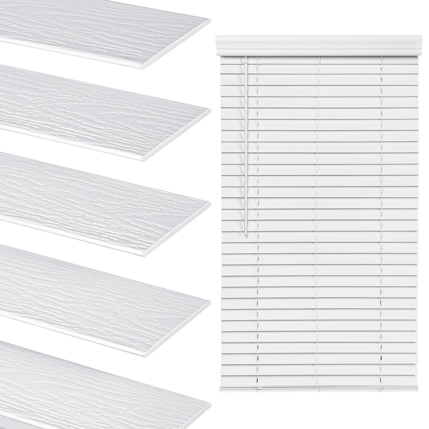 Amazon.com: LazBlinds 2 Inch Faux Wood Blinds with Crown Valance
