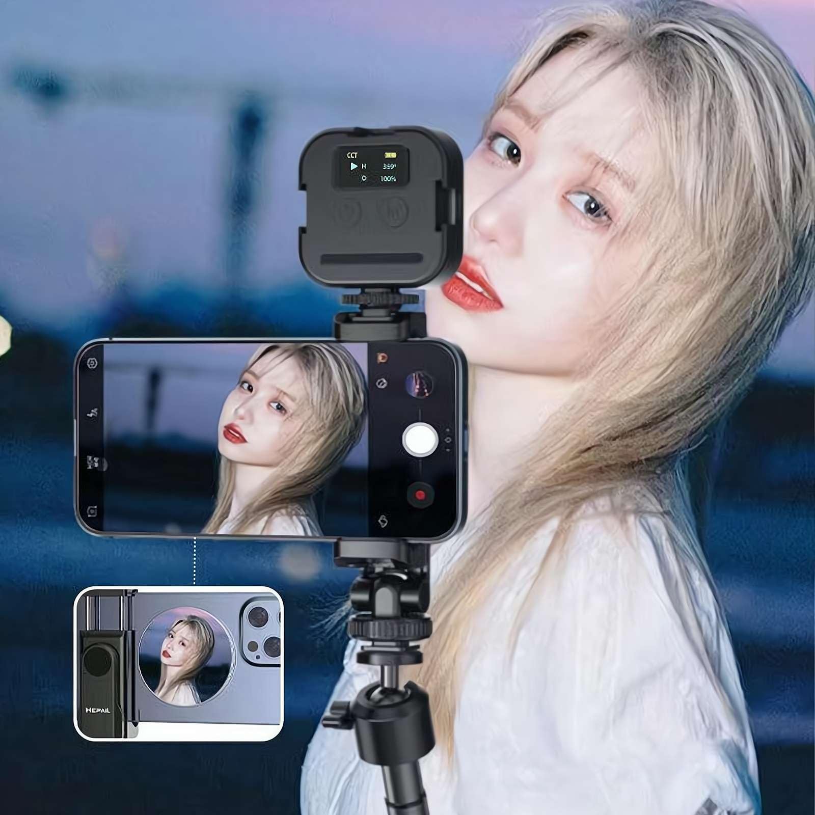 Accorio De Pejo De Pantalla De Selfie Inalámbrico Para Teléfono Selfie Transmisión En Vivo Cámara Trasera Dispositivo De Pejo De Selfie Trasero Magnético - AliExprs