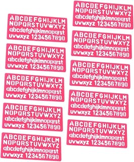 Veemoon 32 Piezas Regulador plantillas de pintura plantillas de letras pequeñas plantillas de números reutilizables plantillas de bricolaje plantillas de cartas el plastico Color Aleatorio