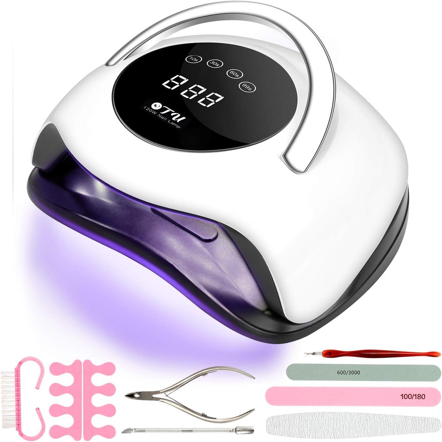 UV LED Nail Light 120W, OTU UV Nail Lamp with 4 Timer Setting, Professional Nail Dryer for Gel Nail Polish , Setting Auto Sensor-Nail Polish Curing Gel LED Dryer : Beauty & Personal Care