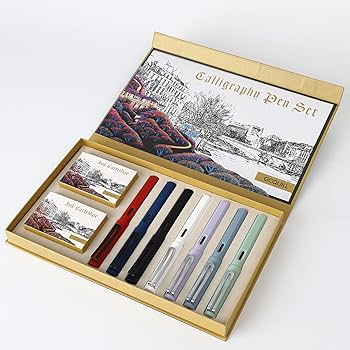 筆記具 The GC Writing Collection CalligraphySet Amazon.com : GC QUILL Calligraphy Set Fountain Pens 7