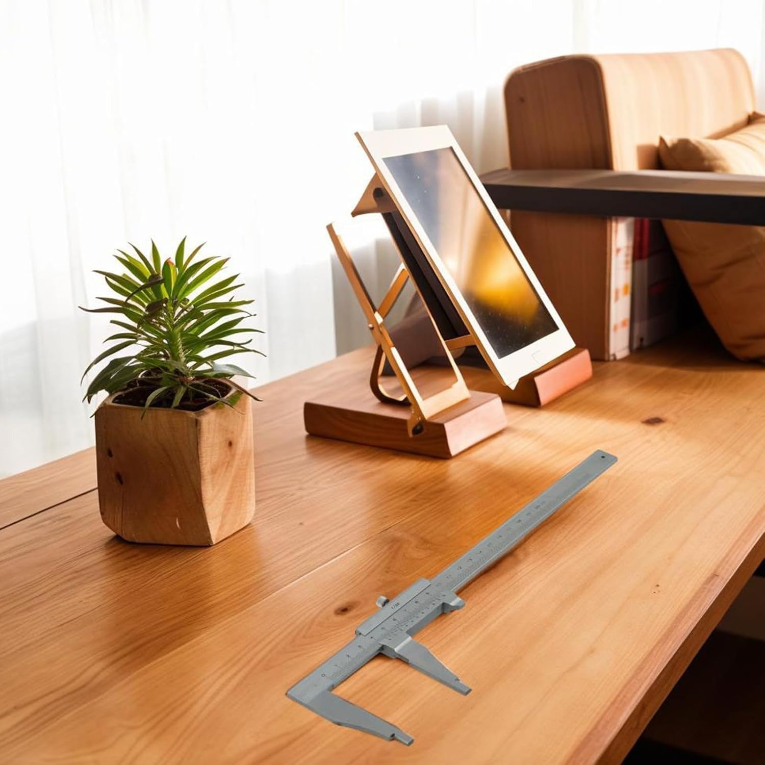 Vernier Caliper 200mm High Carbon Steel Measuring Tool with Locking Screw Metalworking and Engineering Accurate Metric Gauge Silver(200mm)