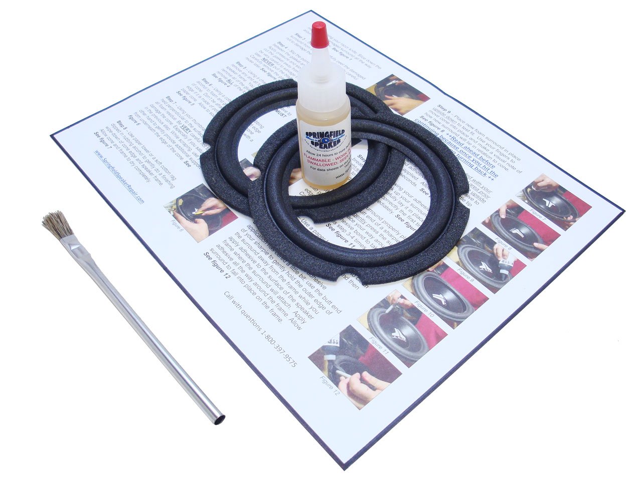 Springfield Speaker 4.9" Foam Surround Edge Repair Kit - 2 Speaker Kit - Compatible with JBL Control 1, SB1, PRO 3, J520, MR25