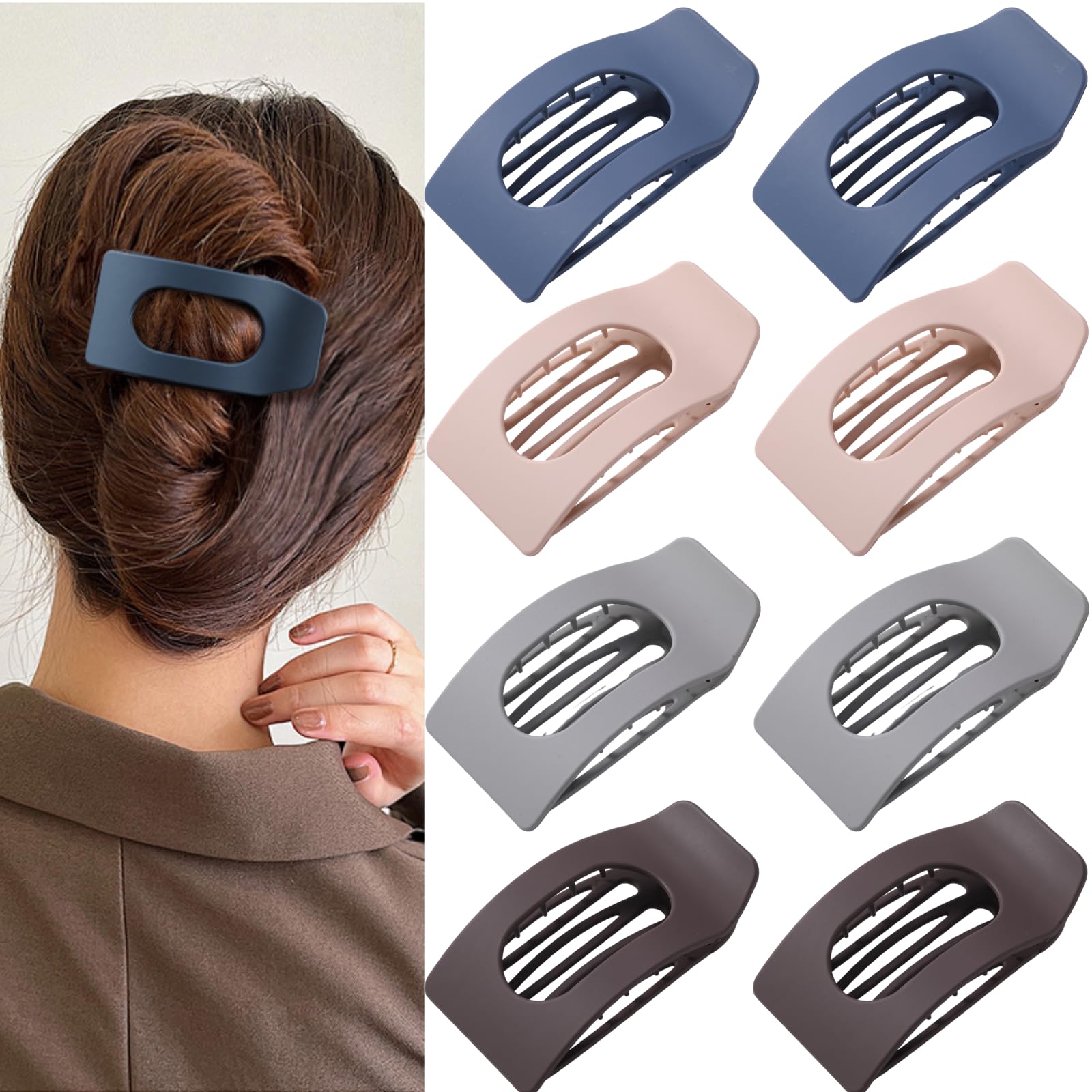 Flat Hair Clips for Women - No-Slip Claw Clips -16