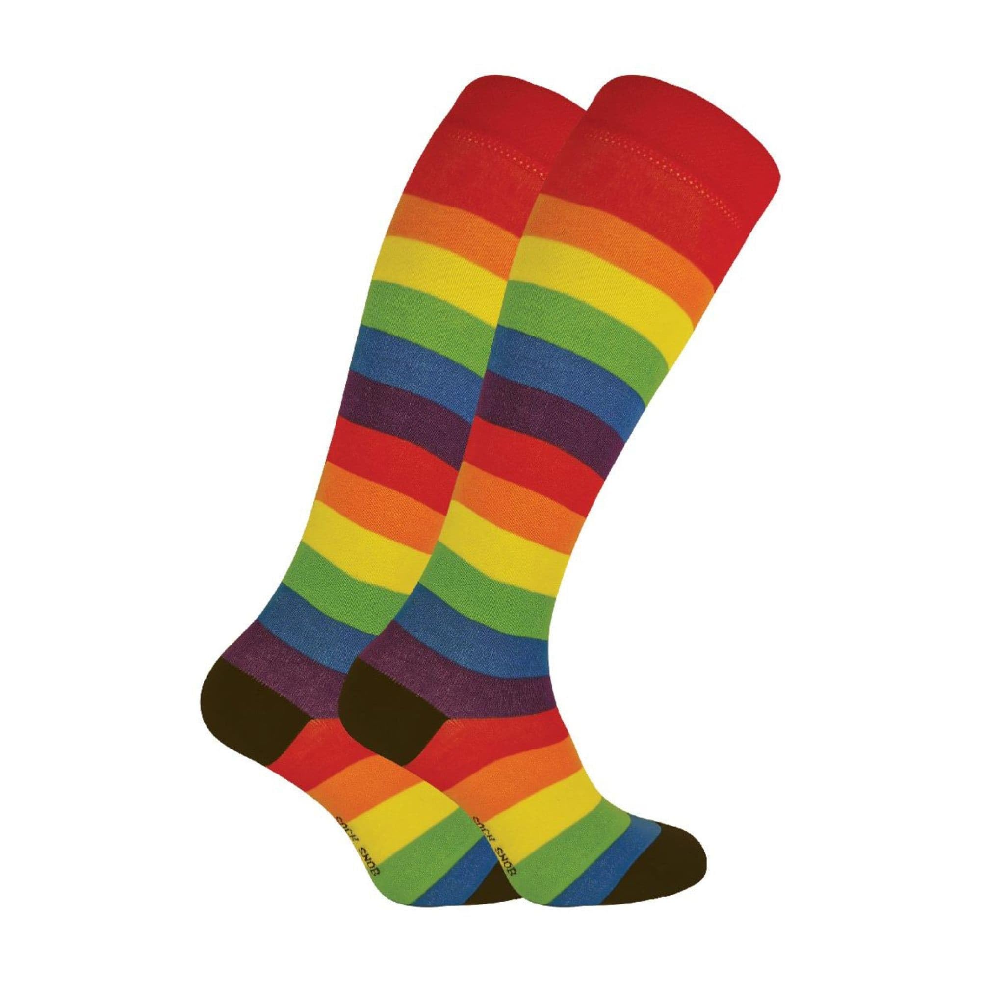 Sock Snob 2 Pack Ladies Bamboo Knee High Rainbow Long Striped Novelty Socks