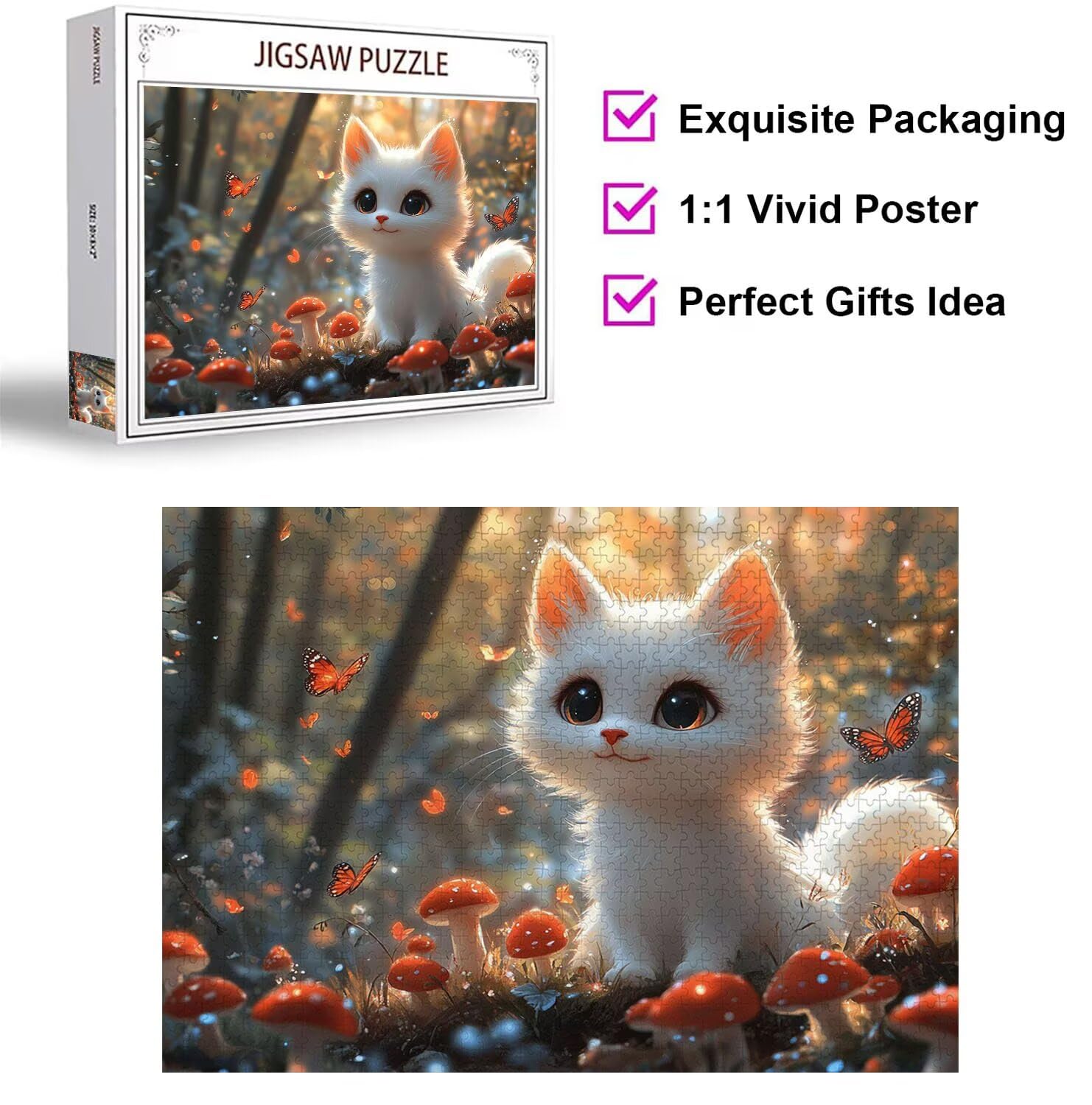 Puzzle 1000 Pièces Adultes Chats Jeu D'Intelligence, n-502