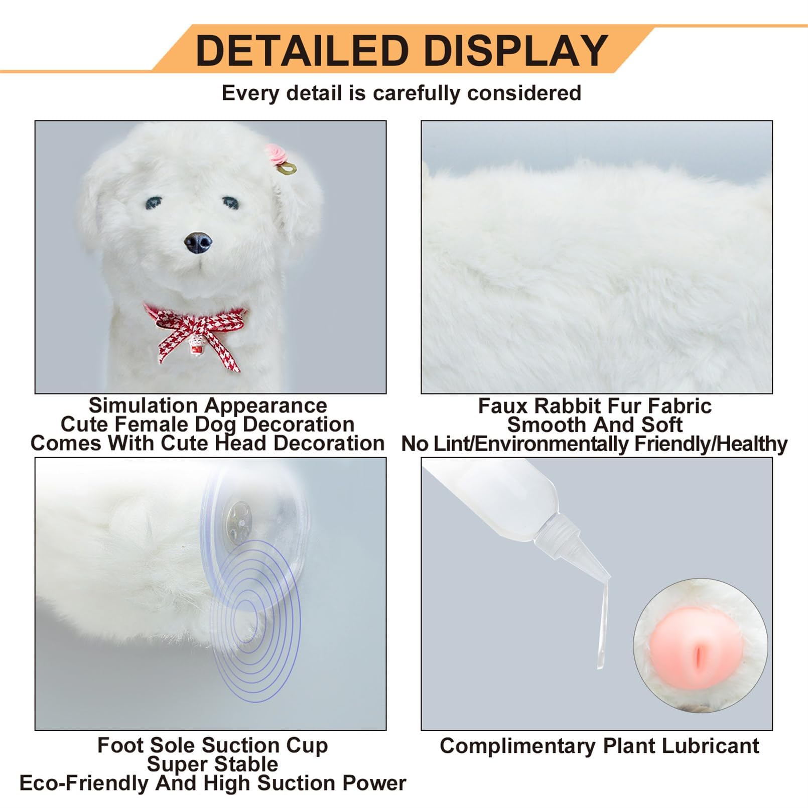 Juguetes para perros de ventilación de estro mascota, juguete de apareamiento de simulación de silicona, perros para mascotas juguetes chirridos de felpa, novia de una muñeca para perros 18cm/7.1in