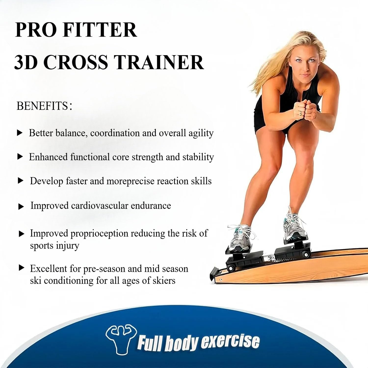 Ski Machine per la Casa Simulatore di Sci Indoor Cross Trainer 3d Allenatore Snowboard Attrezzatura Fitness Aerobica Multi-Muscolare Equilibrio Corporeo Carico Massimo 150kg