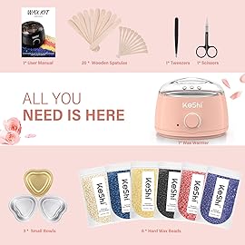 KeShi Waxing Kit, Painless Hair Removal Wax Warmer with 6 Bags Hard WaxBeans for Full Body, Legs, Face, Eyebrows & Bikini- Ideal for Both Women & Men(Blush)