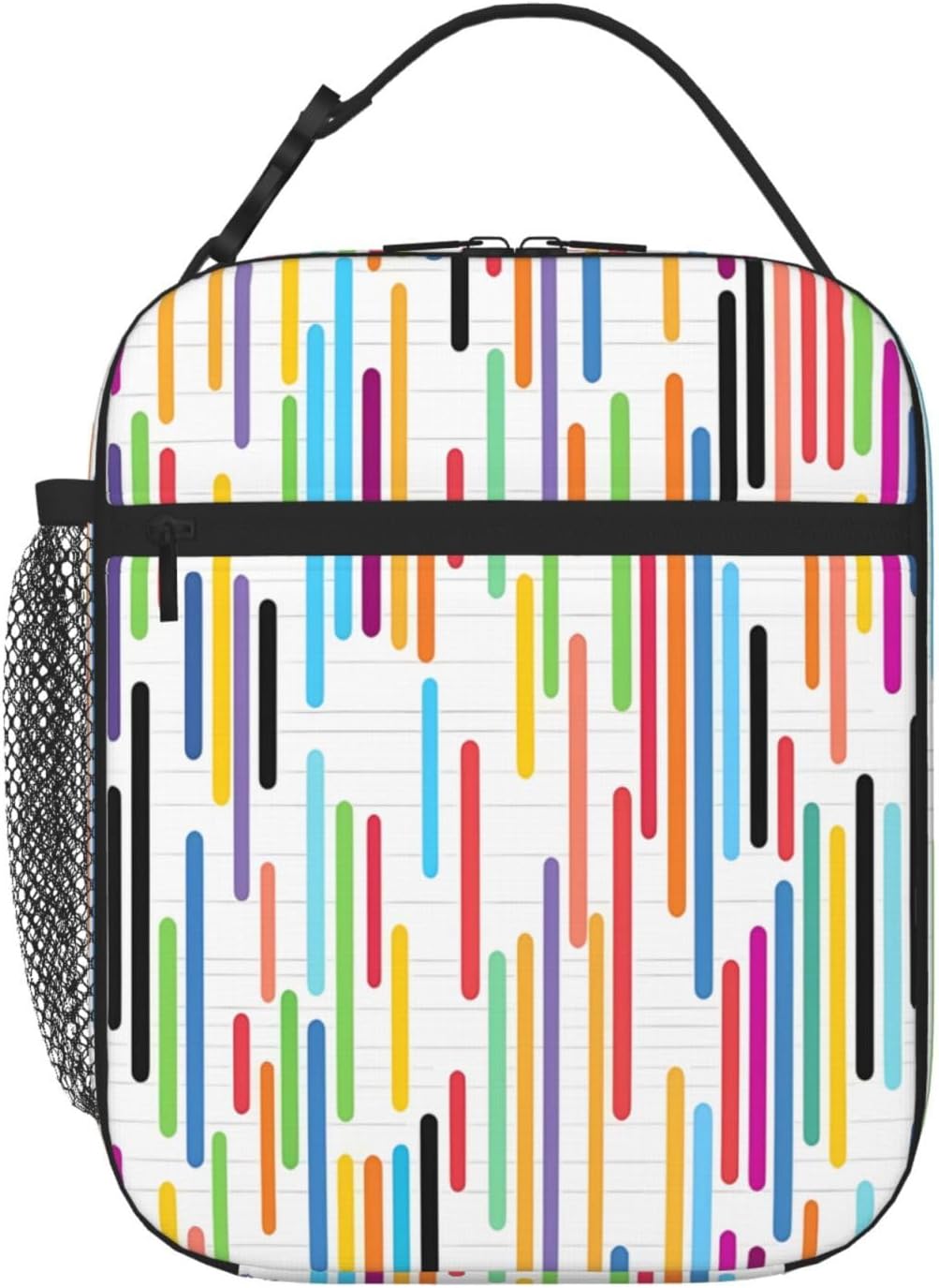 Insulated Lunch Bag For Women Men Work Colorful Music Notes Piano Keyboard Lunch Box Bag Reusable Lunch Tote Leakproof Picnic Cooler Bag Portable Thermal Lunchbox Organizer