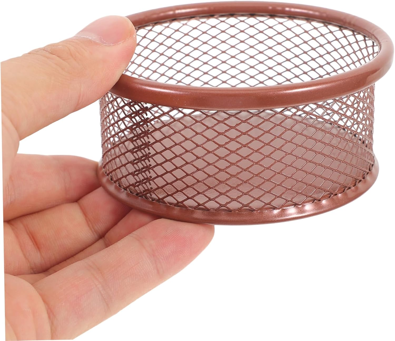 Tofficu 8pcs Cute Wire Desk Organizer Desktop Paperclip Storage Mesh Container Fun Office Supplies