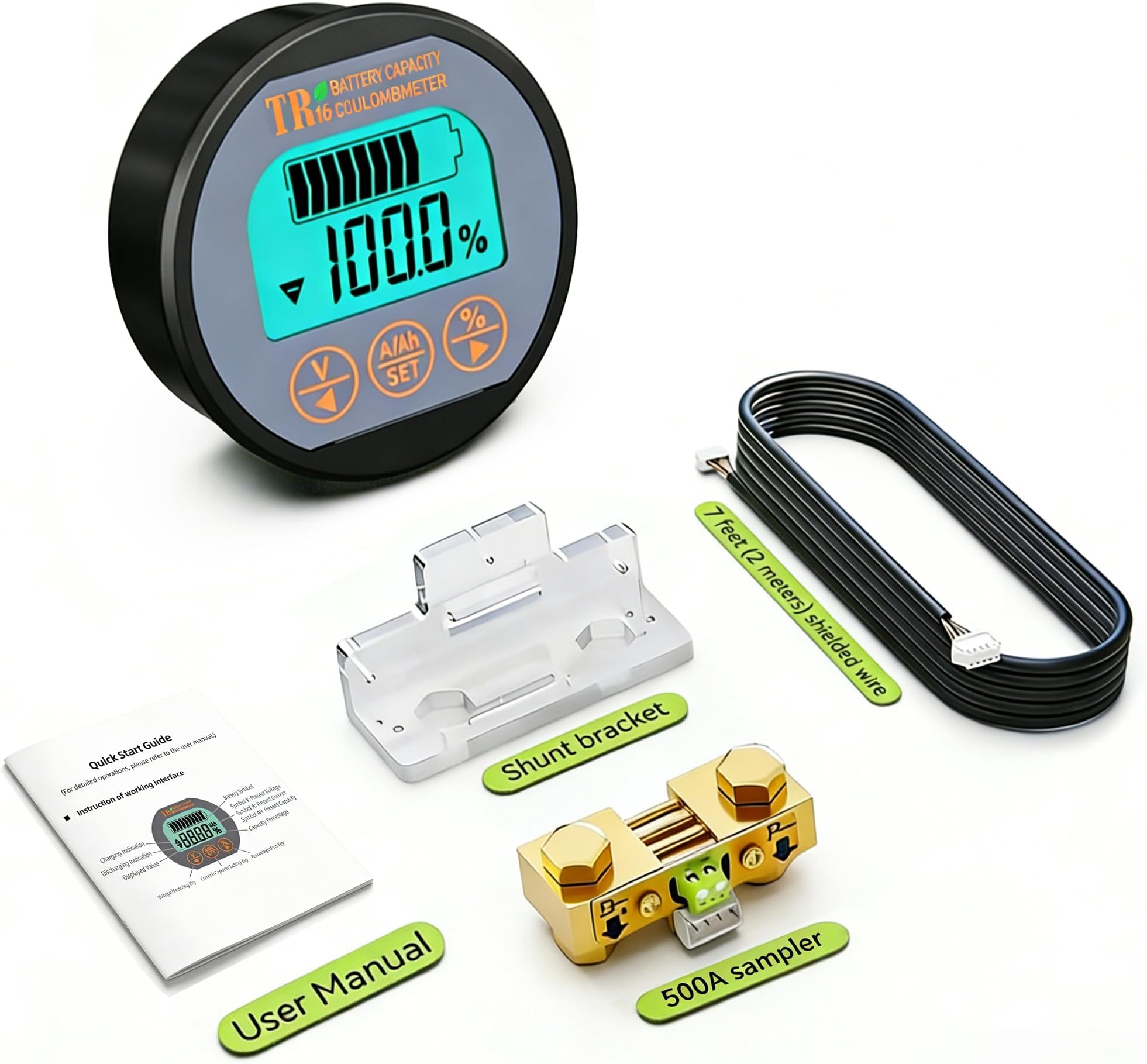 AiLi Voltmeter Ammeter Voltage Current Meter Voltmeter Ammeter 100V 350A Caravan RV Motorhome 999 AH