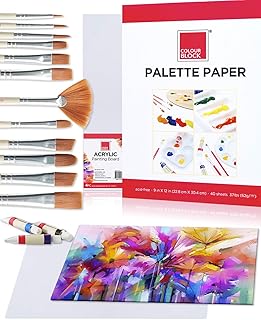 COLOUR BLOCK Acrylic Paint Set Artists Must Have Art Set 29 Pc for Beginner & Adults I 4 Canvas Paper Board I 12 Acrylic P...
