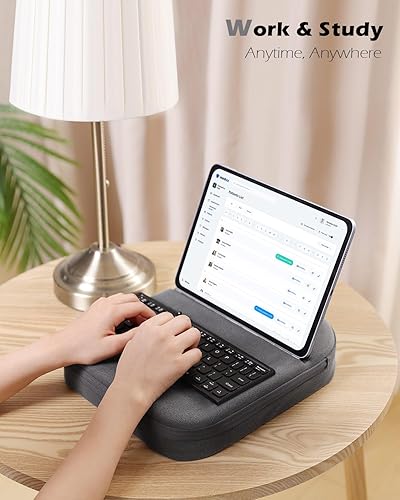 Miniatura 7 de MoKo Soporte de almohada para tablet, diseño de ángulos de visión ajustables, soporte de almohada para tableta, para regazo, cama, escritorio, con