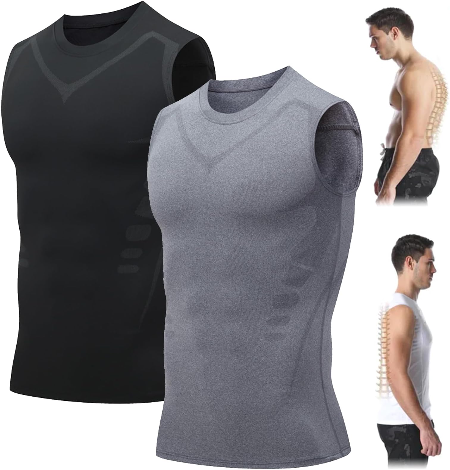 MENIONIC Tourmaline Posture Corrector Vest, Ionic Shaping Sleeveless Shirt, Back Posture Corrector for Men Women