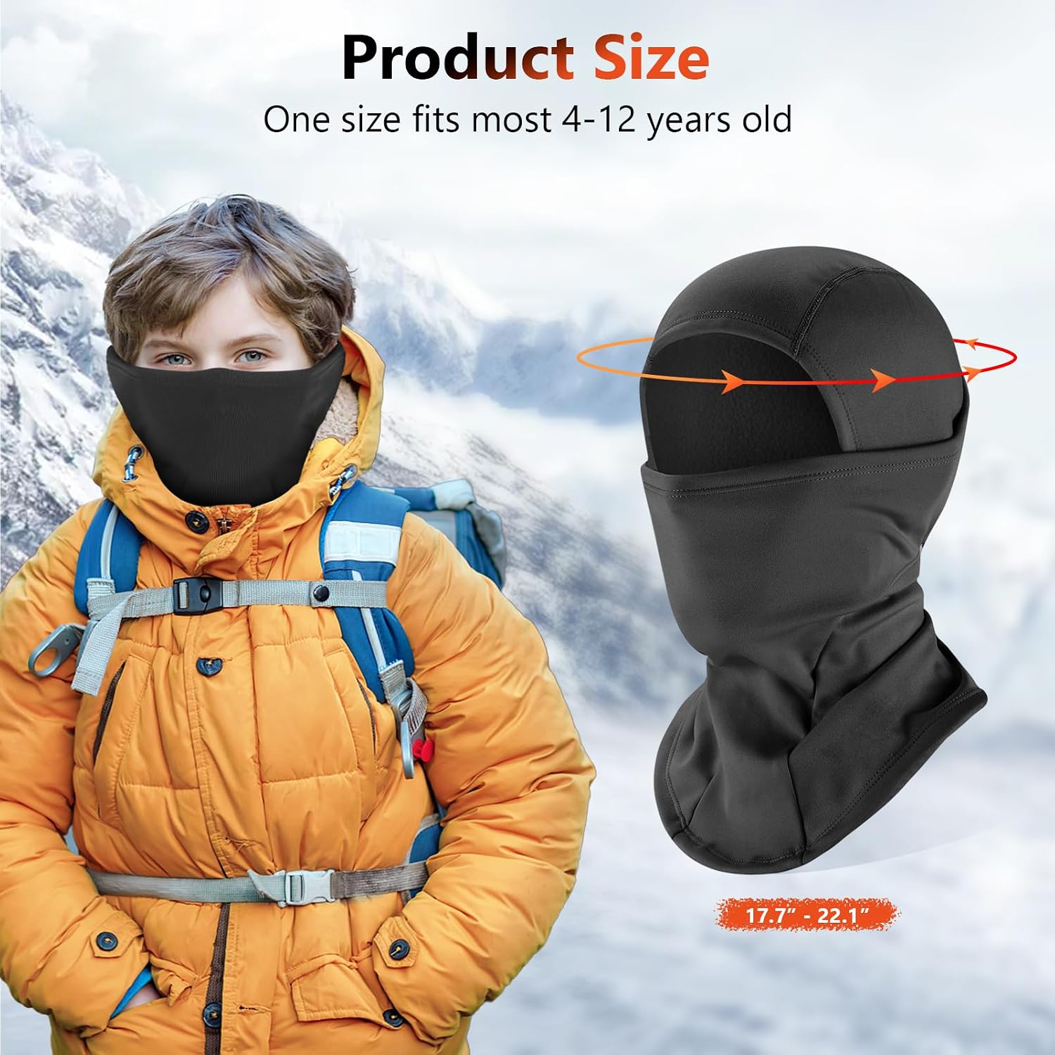 2 Pack Kids Balaclava Face Mask,Windproof Ski Mask Winter Face Warmer for Boy Girl Cold Weather Outdoor Sports Skiing Cycling