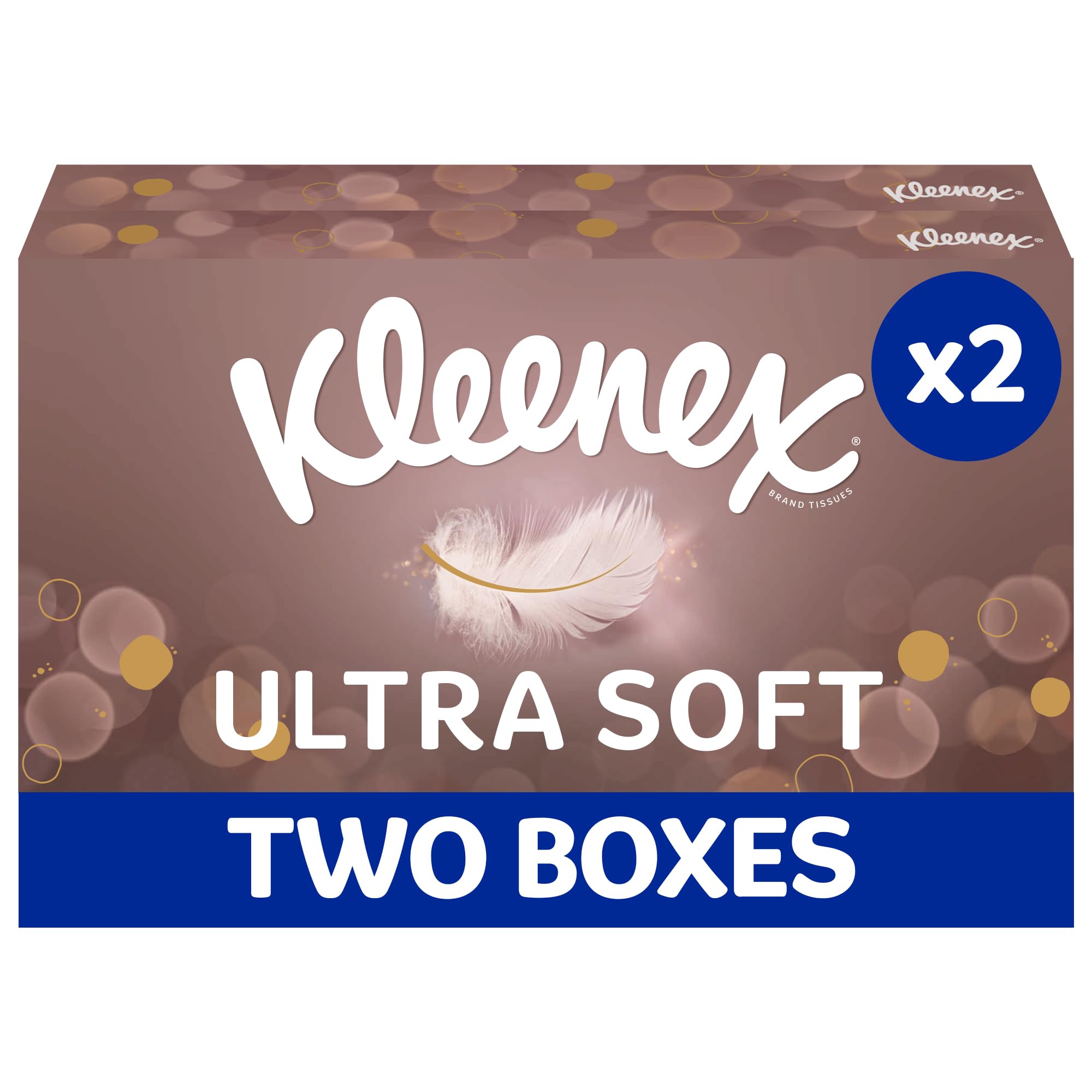 Kleenex Ultra Soft Facial Tissues, Pack of 2 Tissue Boxes