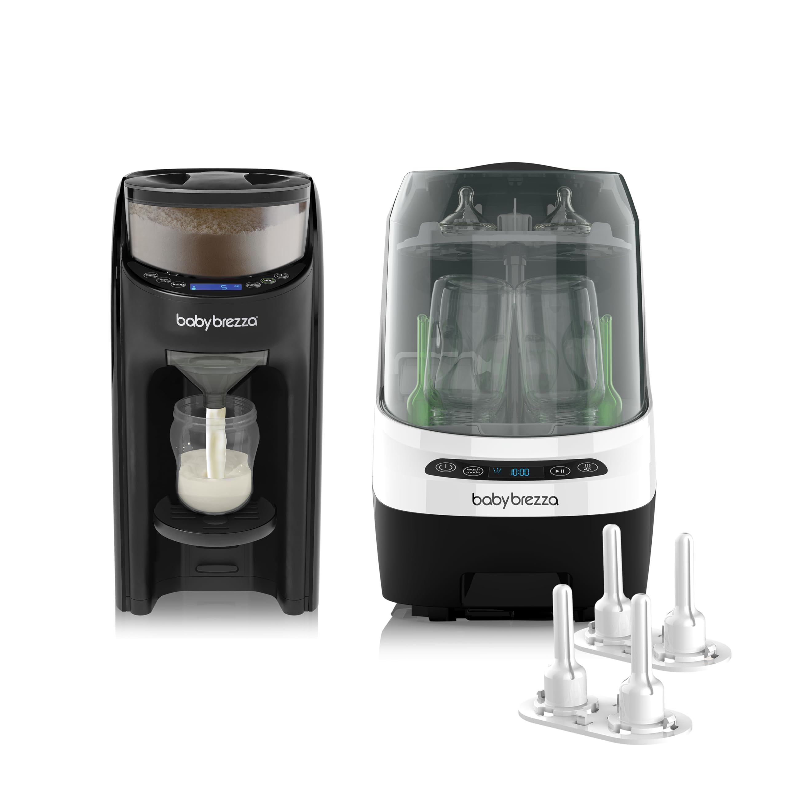 Automatischer Flaschenzubereiter & Babyflaschenreiniger Bundle – Baby Brezza Formula Pro Advanced + Bottle Washer Pro – Zubereiten, Waschen, Sterilisieren & Trocknen von Babyflaschen