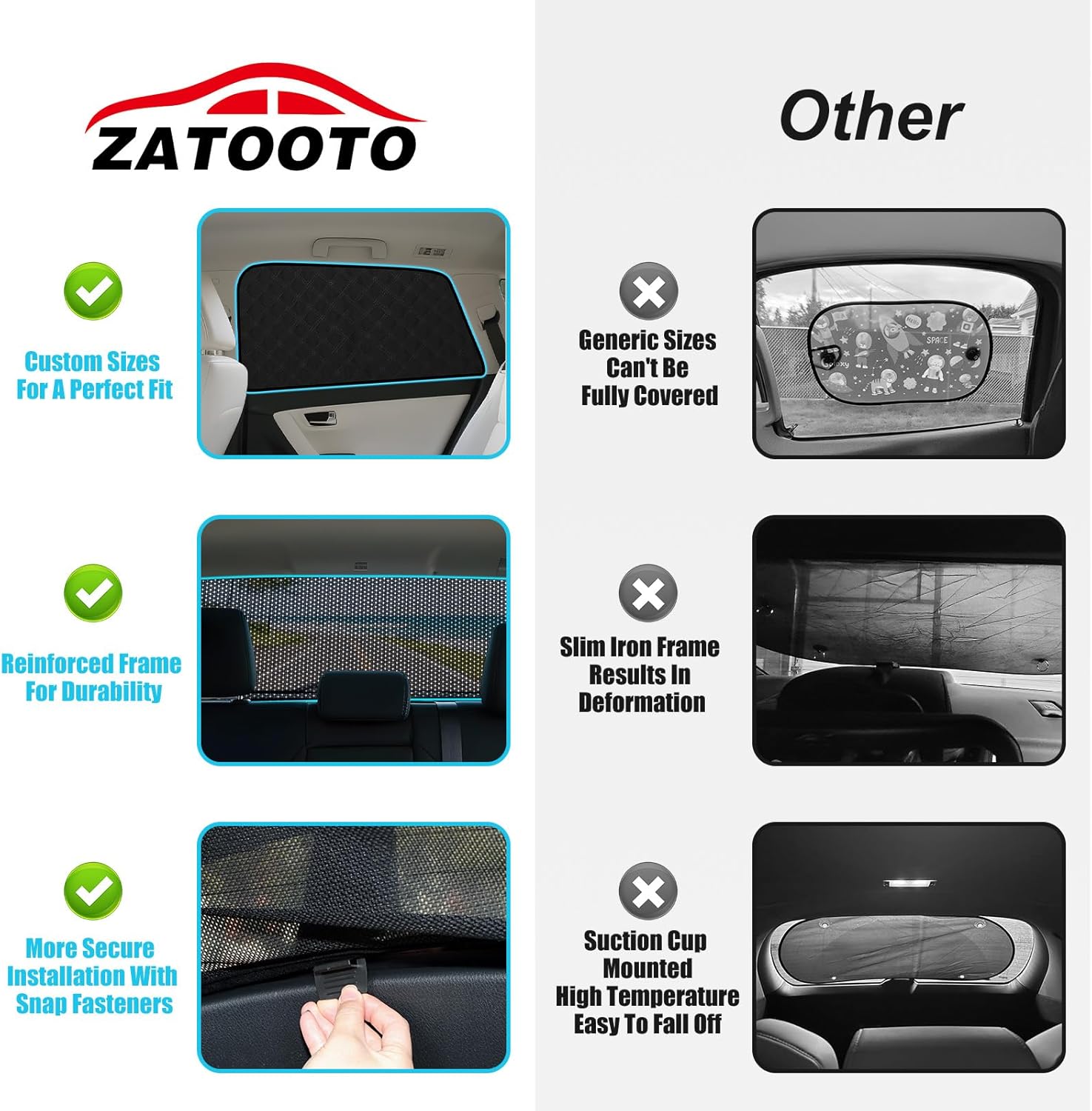 ZATOTOO Car Window Shades for Toyota RAV4 2019-2024 Sun Shade for Side Window & Rear Windshield Window Double Layer for Privacy Protection UV Heat Insulation for Camping Parking(No Front Windshield)