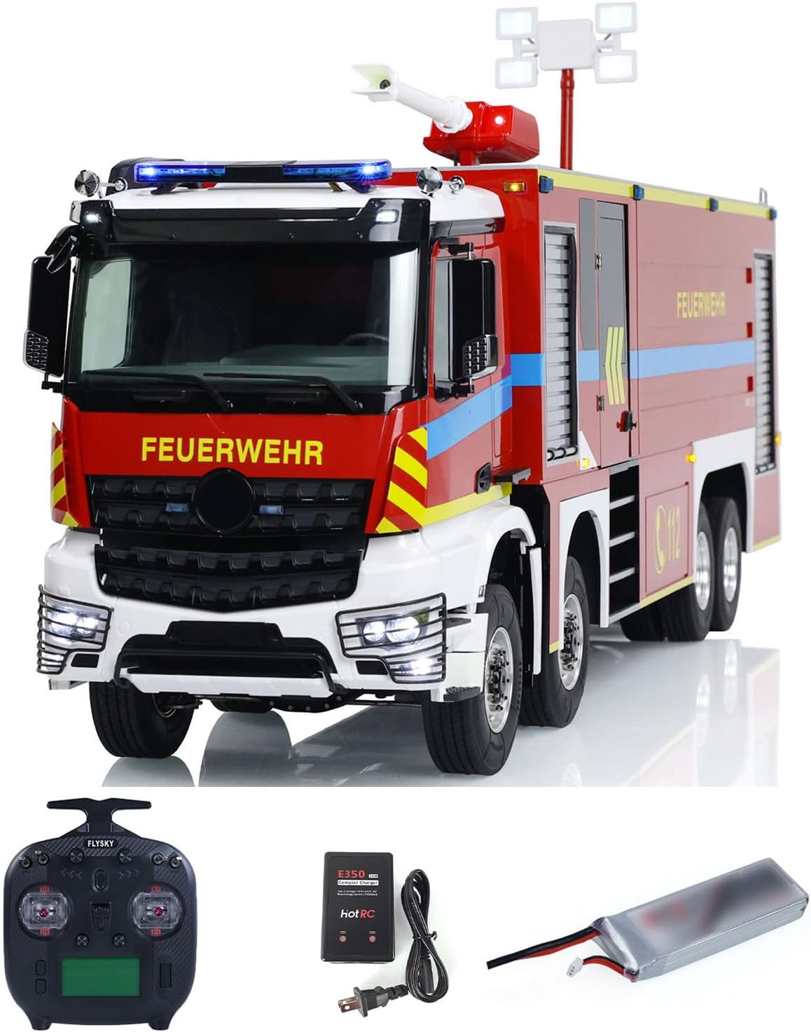 TOUCAN RC HOBBY 1/14 8x8 RC Fire Fighting Truck RTR Metal Chassis Electric Fire Sprinkler Cars