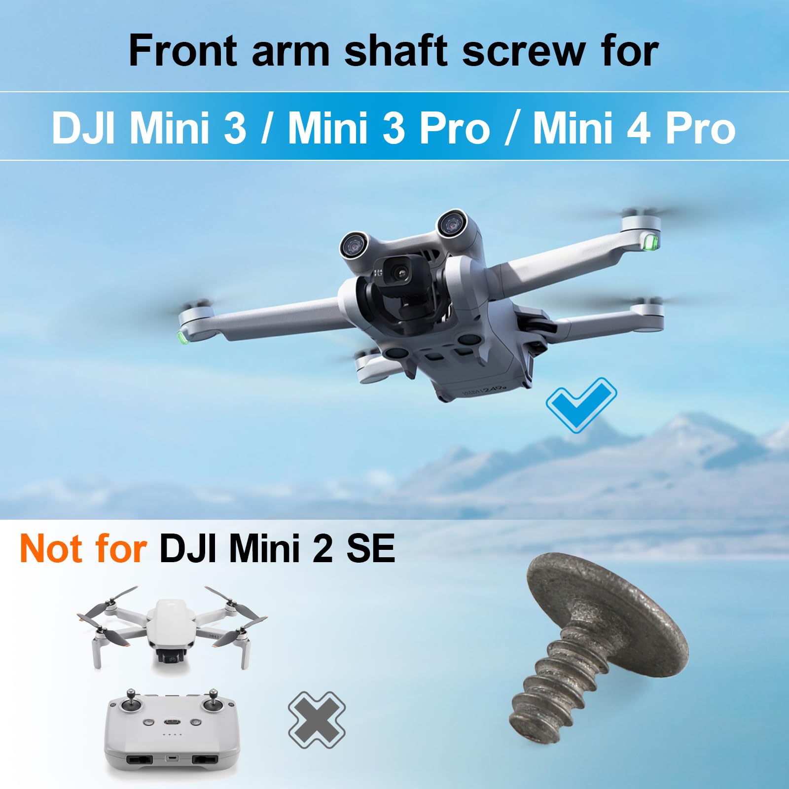 RongZy Front Arm Shaft Screws for DJI Mini 3/Mini 3 Pro Front Arm Axis Screw for DJI Mini 4 Pro Front Arm Hinges Arm Shaft Screw Replacement Drone Accessories with Screwdrivers - Image 4