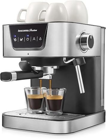 Tescoma 909010 19 bar manual espresso machine, with steam lance, double outlet arm, floor heaters, President line