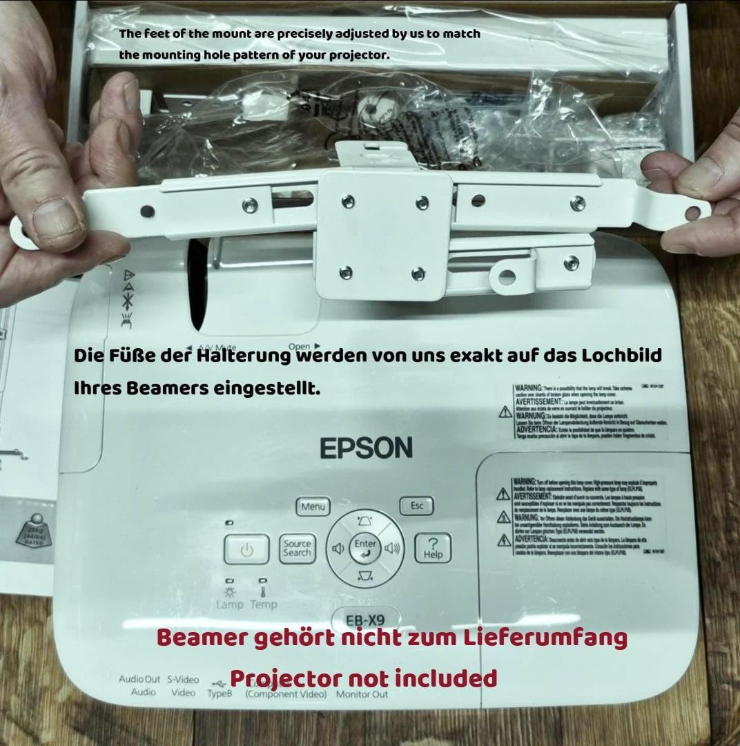 ELIX Supporto da soffitto adatto per proiettori Epson – premontato su misura per diversi modelli, garantisce una vestibilità precisa e un facile montaggio (Per Epson EH-TW840)