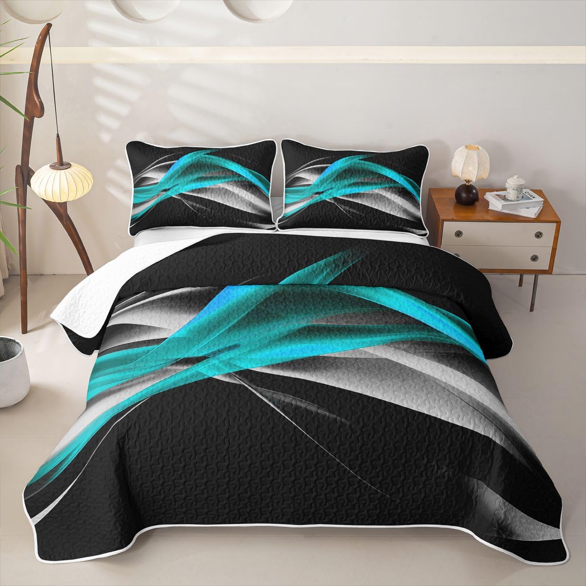 Homewish Set copriletto trapuntato a righe sfumate king size