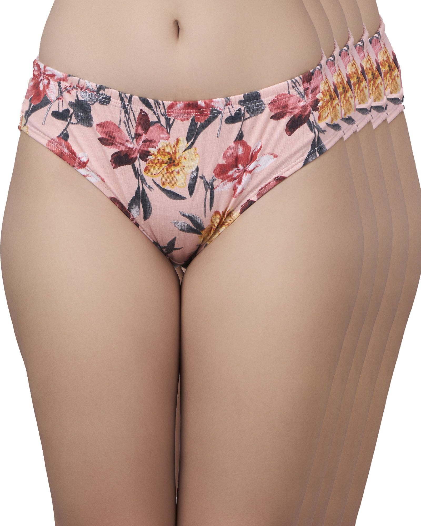 Organic Cotton Bamboo Hipster Panty for Women, Peach Flower Print, Size XXL-image-47
