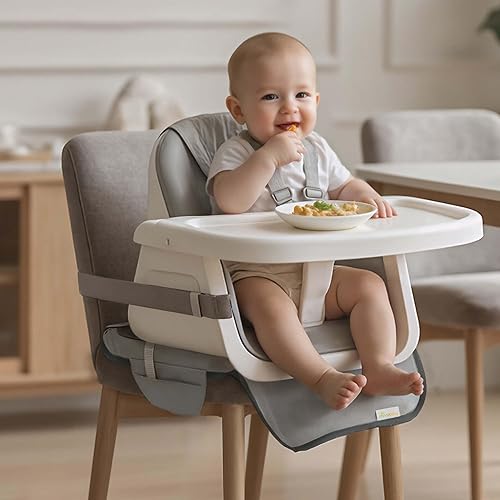 Miniatura 7 de Minnebaby Funda Protectora Extra Grande para Silla Elevadora, Funda de Asiento para Silla de Comedor para Silla Elevadora, Gris