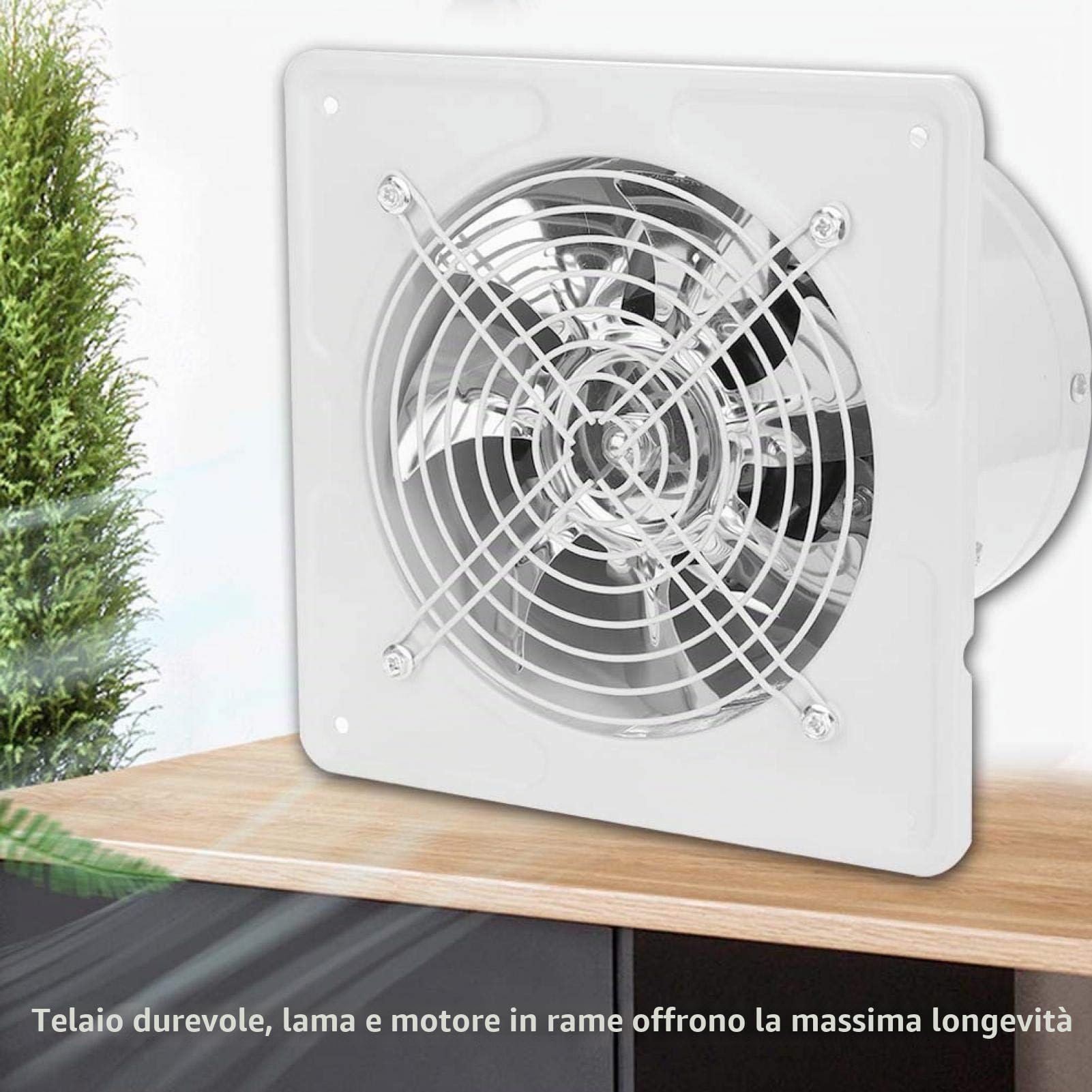 Aspiratore da Parete Bagno, Aspiratore da Cucina, 150mm 40W 220V Aspiratore Silenzioso per Bagno e Cucina di Casa, Garage, Ventilazione (Bianco-Crema)