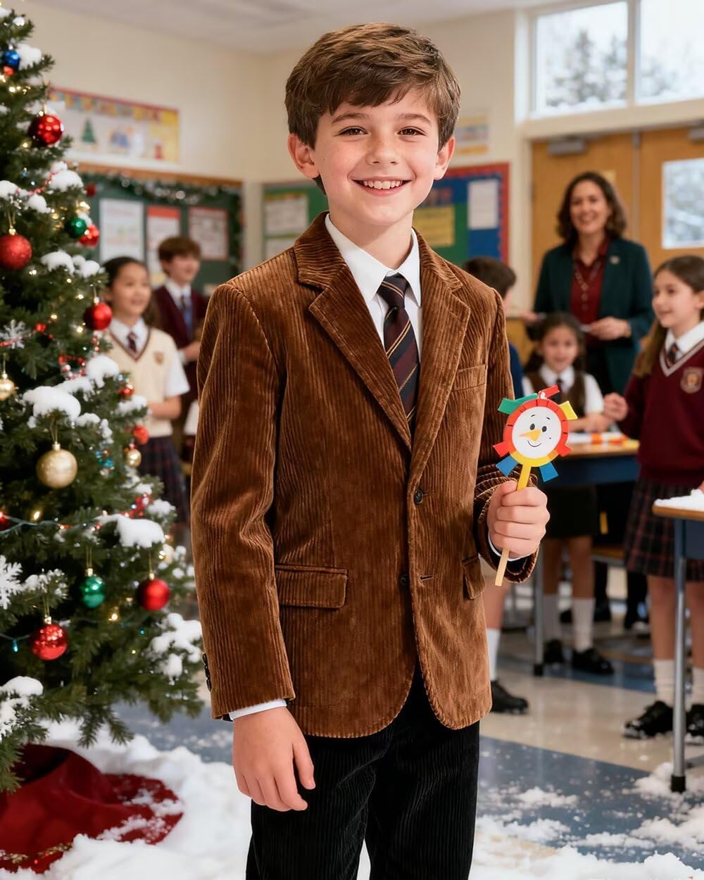 Corduroy Boys Blazer Slim Fit Boys Suits Jacket Kids Sports Coat for Wedding Homecoming Tux School Outwear Jackets Outfit