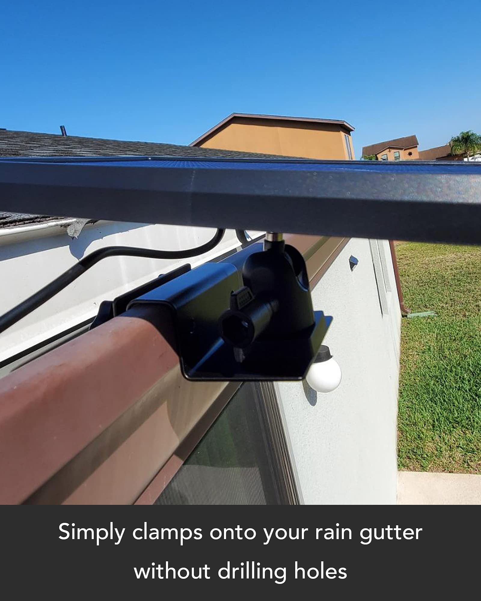 Mippko 2-in-1 Gutter Mount For Security Camera And Solar