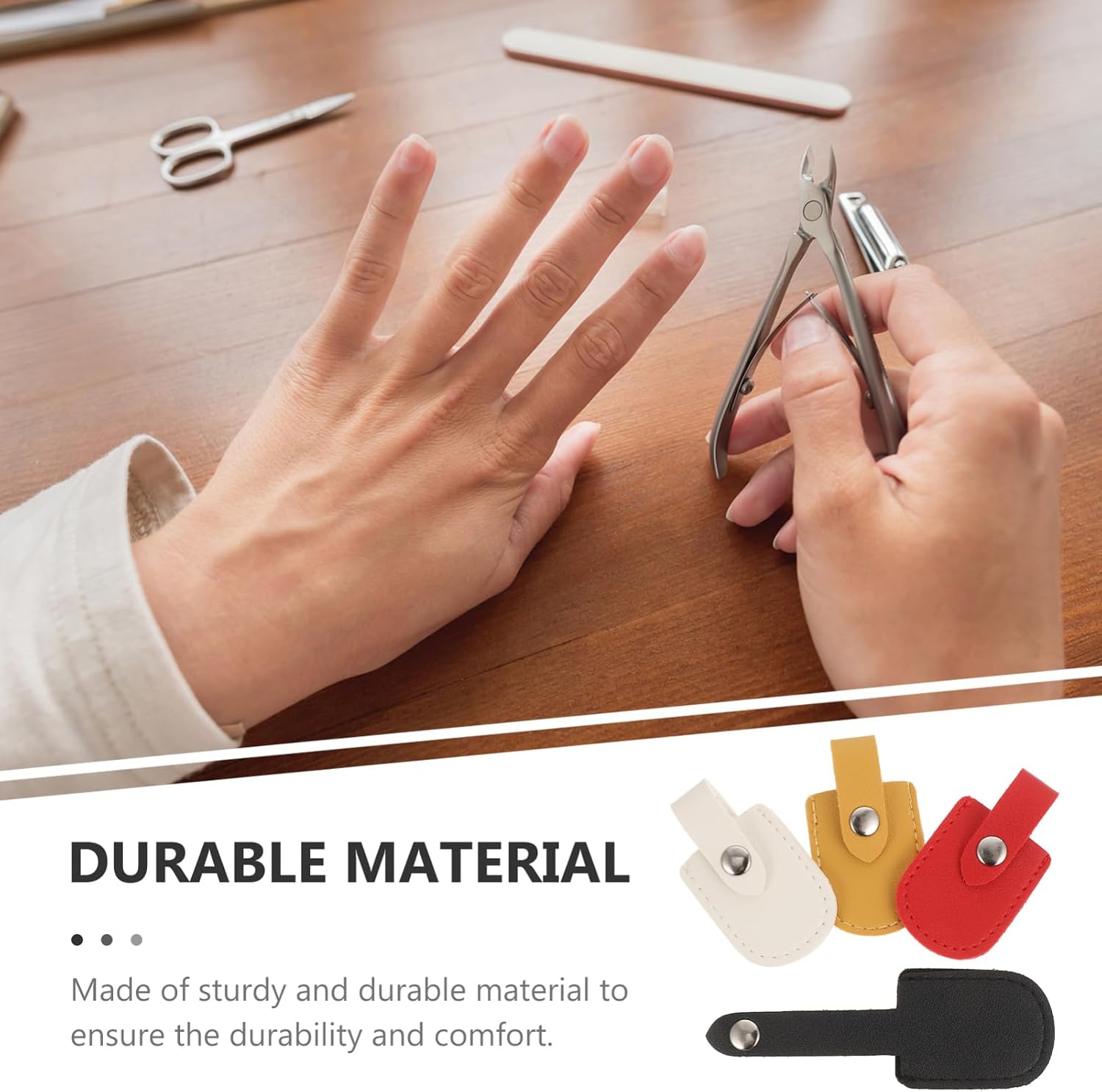 4pcs Nail Scissor Cover Durable Pu Protector for Manicure Pedicure Tools Lightweight Convenient Cuticle Scissors Pouch Nail Salon Supply