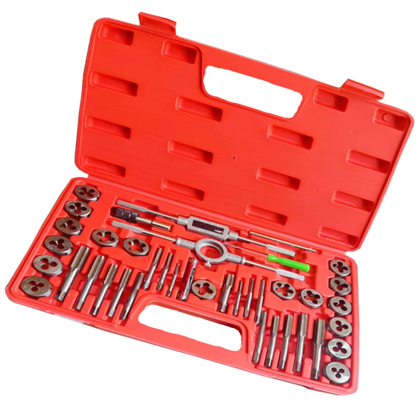 Sxhlseller Juego de Machos y Matrices M3-M12 Rosca Métrica | Kit de Reparación para Metal, Madera, Hierro, Aluminio, con Llave, Destornillador, Medidor de Paso