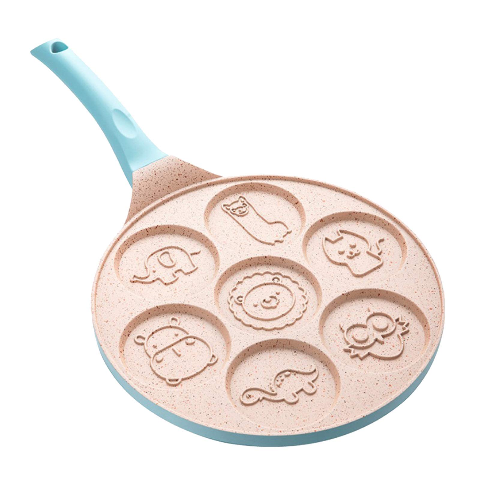 Padella antiaderente per pancake, a forma di animale, per omelette, uova al tegamino (blu)