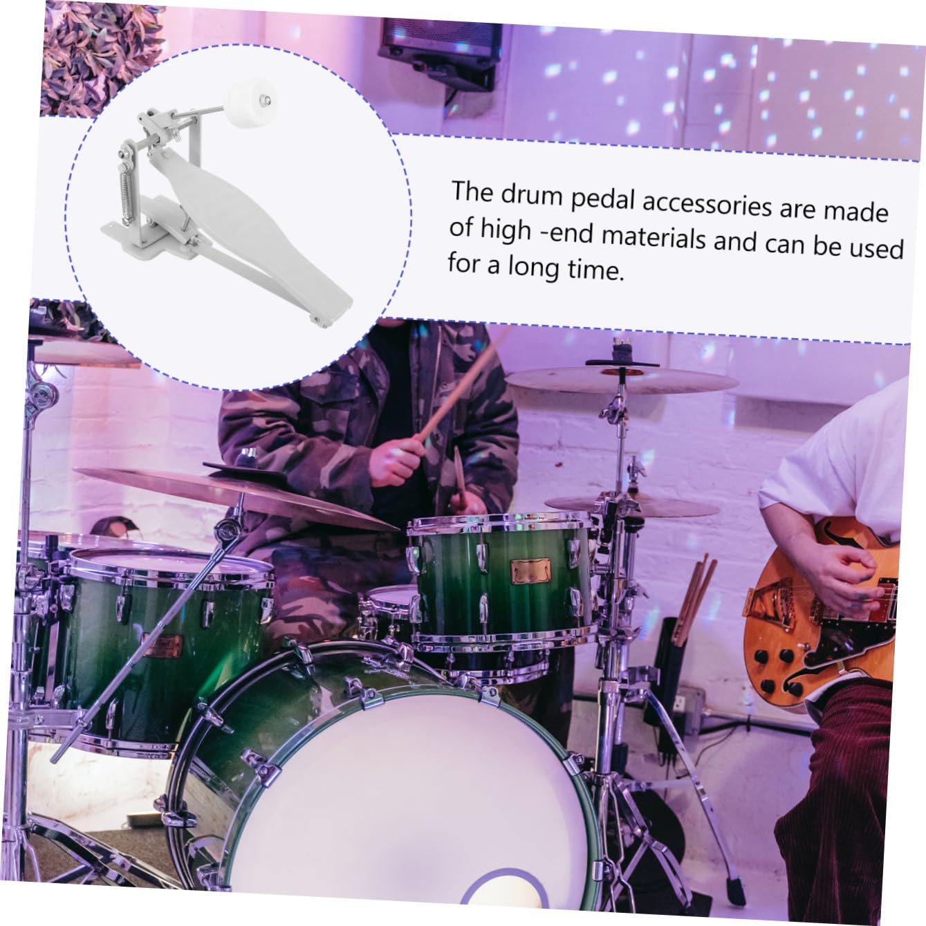 DECHOUS Pedale Singolo per Grancassa Batteria Accessorio Professionale per Tamburo Ricambio Durevole per Pedale Drum Machine Adatto a Batteristi e Kit Acustici Strumento per Suono