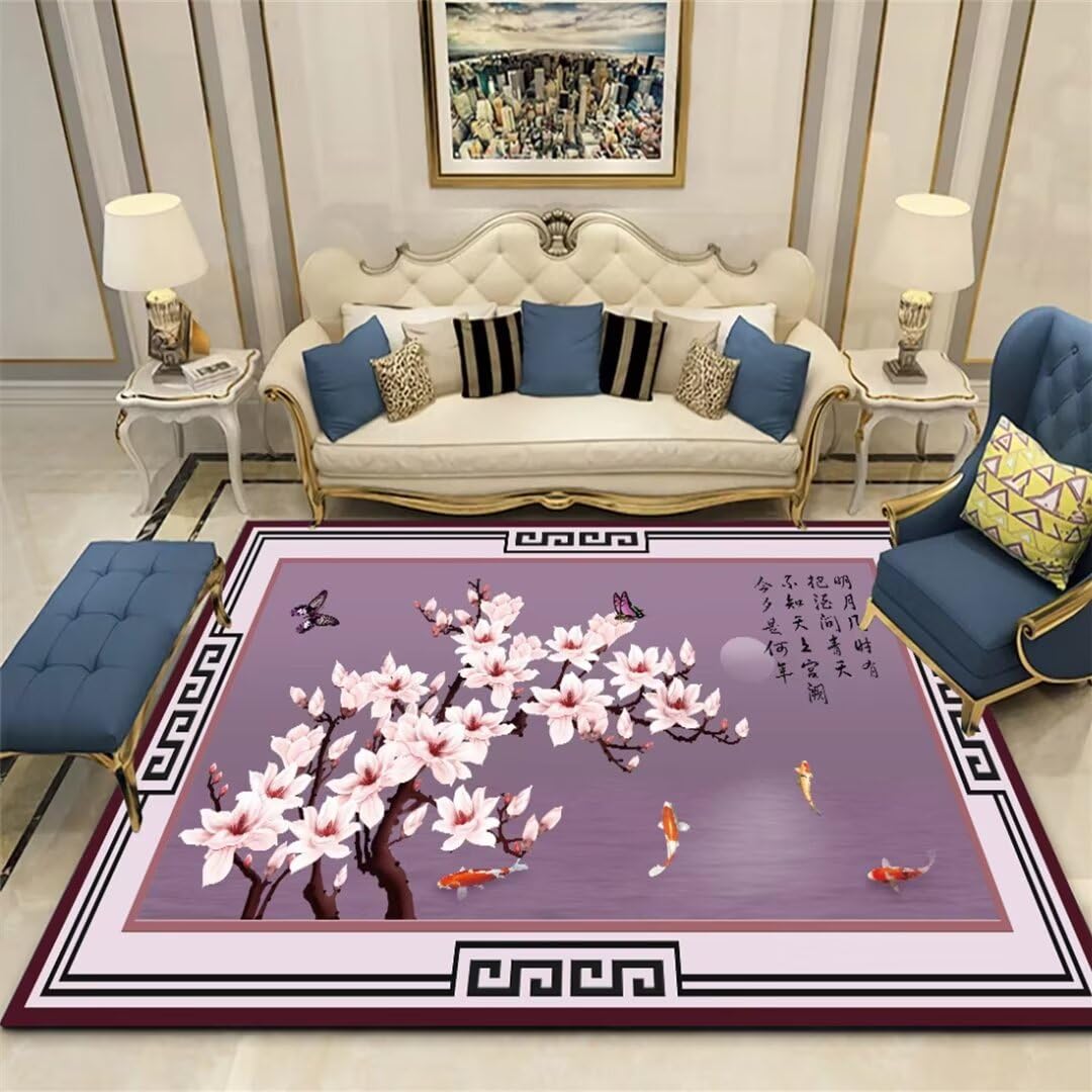 Tapis enfant violet 130x190 cm doux pour chambre et espace jeux