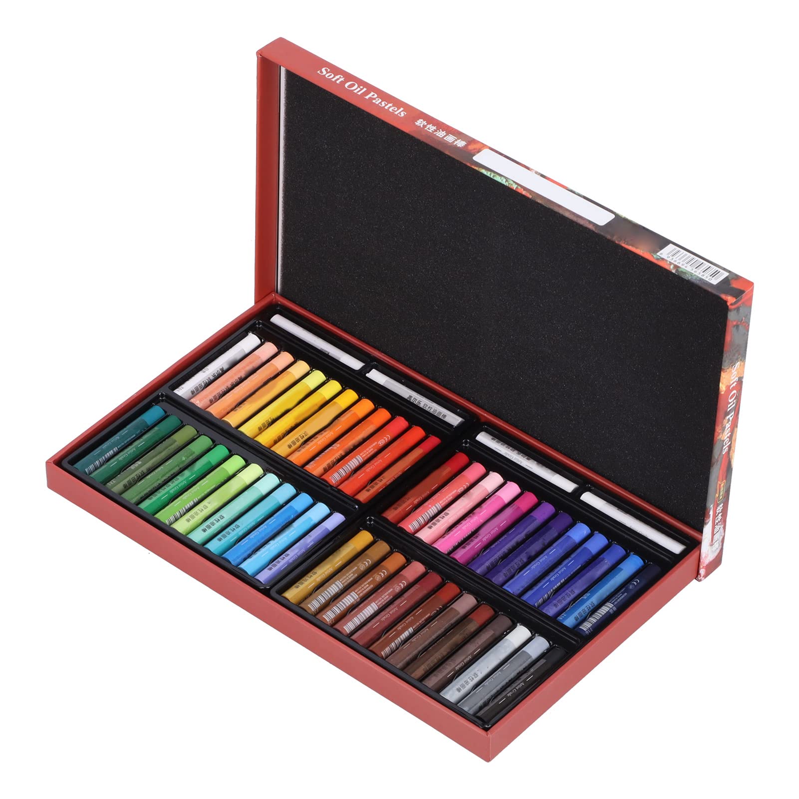 Pastels à L'huile Doux 48 Couleurs Crayons D'art Professionnels Vibrants pour Artistes et Enfants Créatifs dans une Boîte Portable