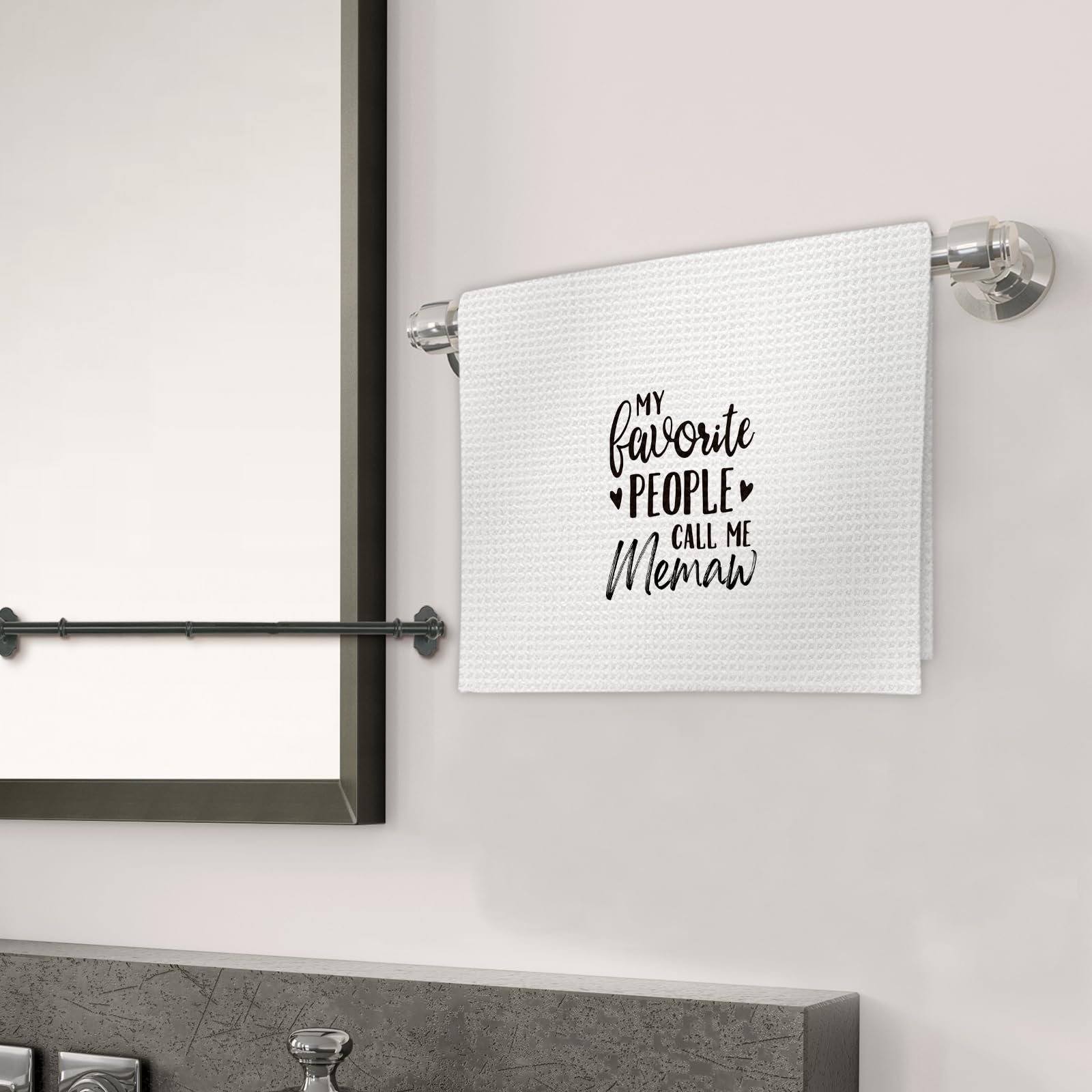 Memaw Gifts Kitchen Towels, Gifts for Memaws Grandma Dish Towels, Memaws Grandma Gifts from Grandkids, My Favorite People Call Me Memaw Decorative Hand Towel for Kitchen Bathroom(16x24 Inch)