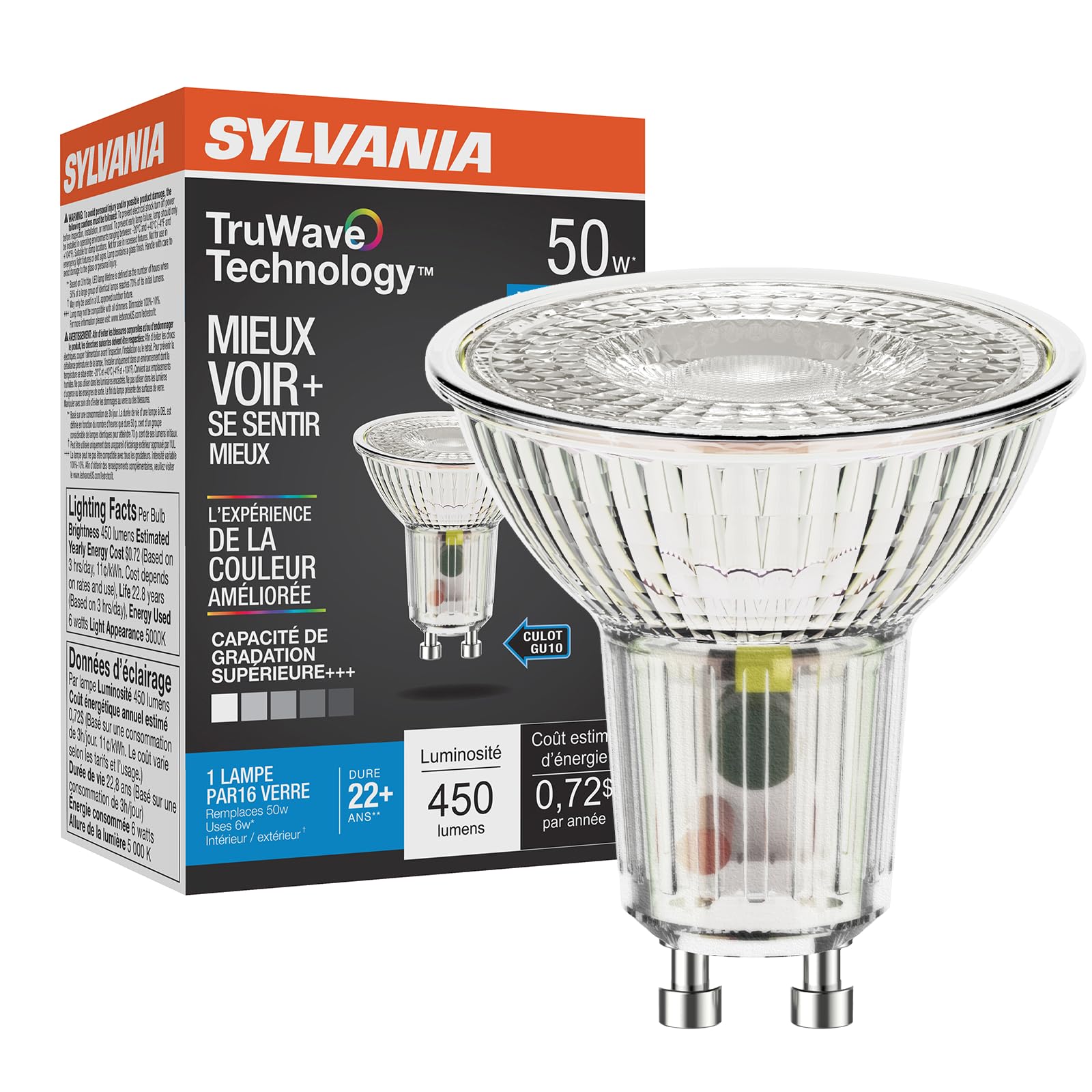Sylvania LED TruWave Natural Series PAR16 Light Bulb, 50W