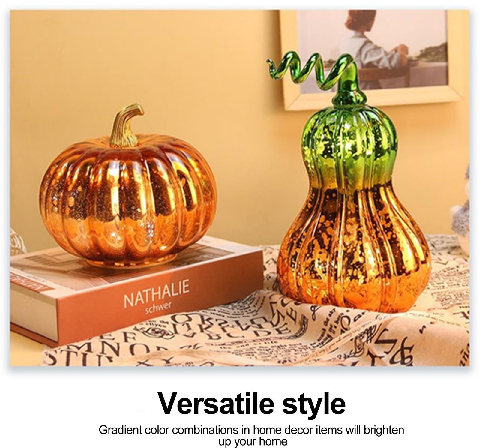 Szklana Lampa Dyniowa,dekoracja na Halloween,szklane Rzemiosło W Dyni