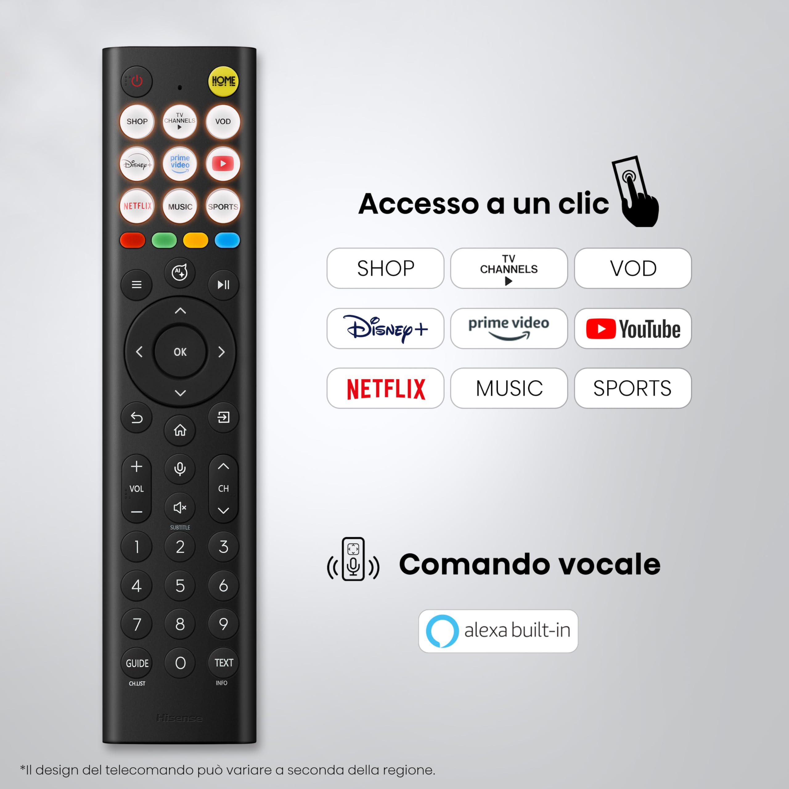 Hisense Smart TV QLED 55" 4K 55A7S, 60Hz, Audio Dolby Atmos, Designed Unibody Slim, VIDAA OS con 1000+ APP, Dolby Vision IQ, HDR 10+, Game Mode Plus, BT, Wifi, Alexa Built-in, AirPlay2, lativù 4K