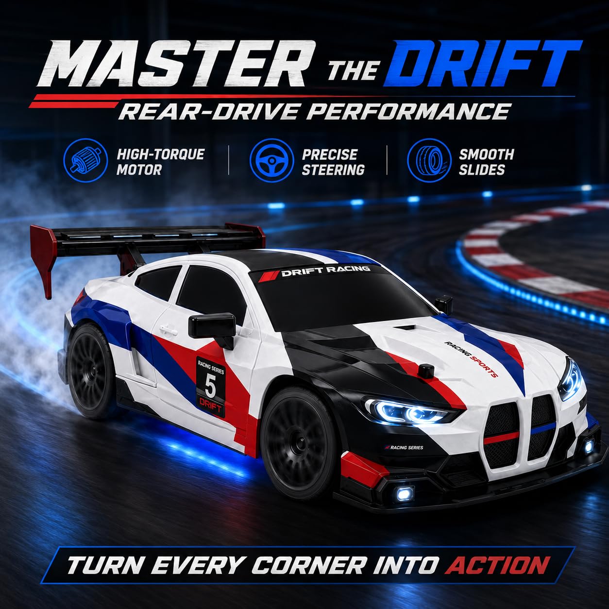 FLYTEK RC Drift Car - 1:24 Scale 4WD -4 FLYTEK RC Drift Car - 1:24 Scale 4WD -4