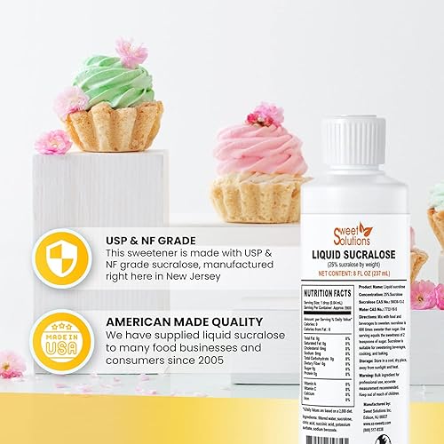 Miniatura 2 de Edulcorante líquido concentrado de sucralosa, alternativa al 25% de azúcar concentrada, 8 onzas a granel para bebidas, alimentos y pasteles, cero