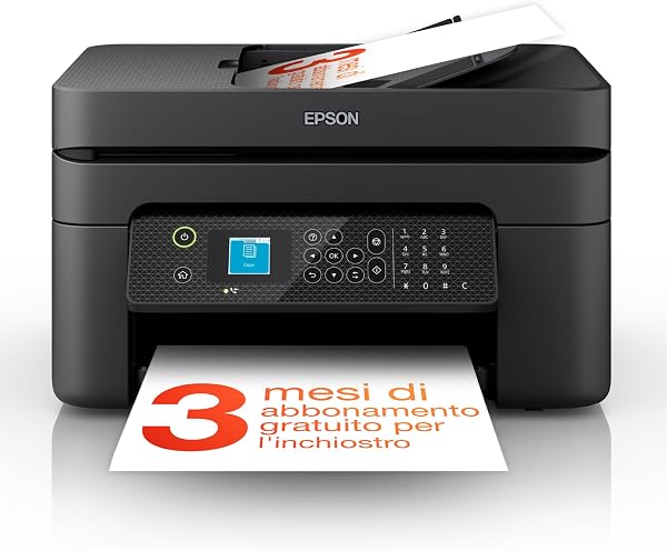 Epson Workforce WF-2930DWF Stampante Multifunzione A4 a getto d'inchiostro (Stampa Fronte Retro, Scansione, Copia, Fax) Display LCD 3.7cm, ADF, WiFi, Ethernet, Stampa da mobile e su Cloud, AirPrint - 1