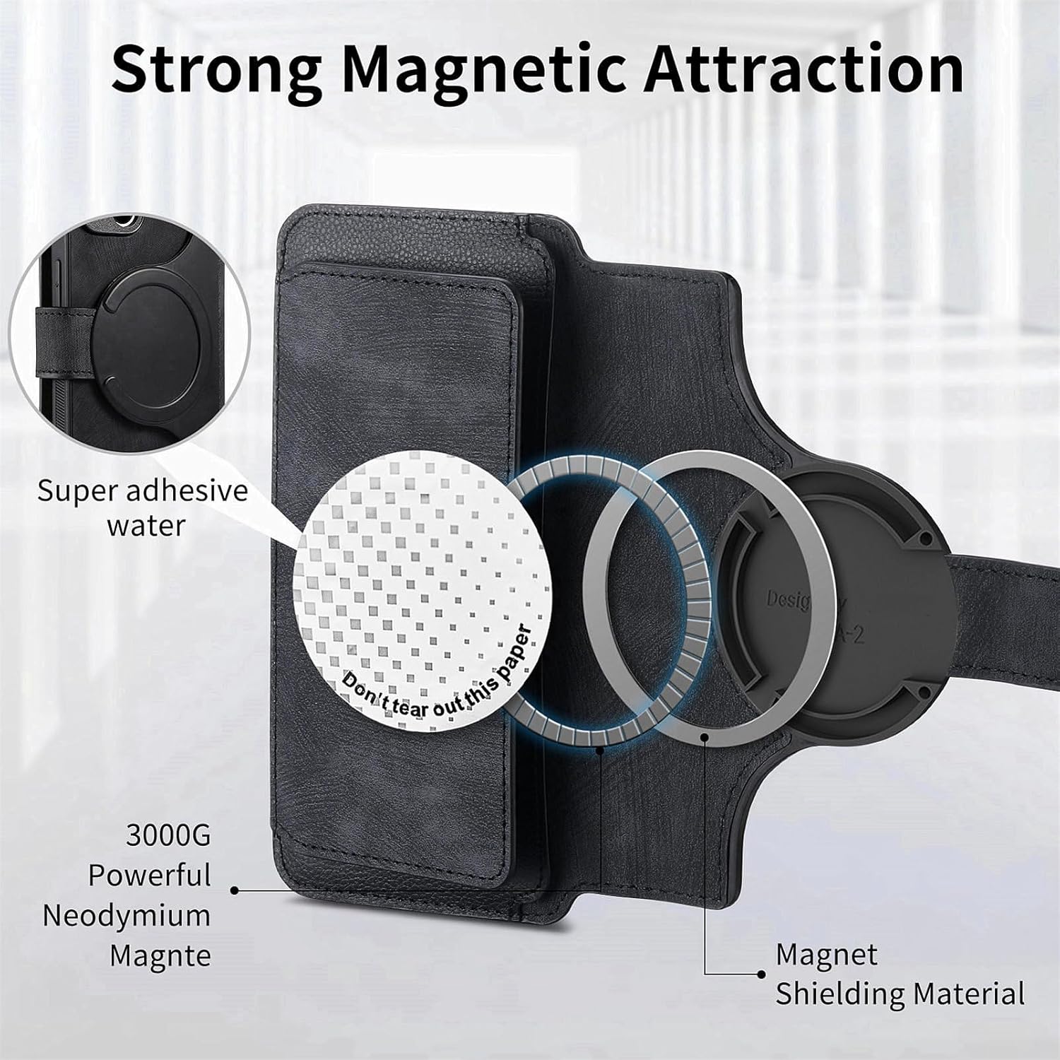 Asuwish Phone Case for Samsung Galaxy S24 Ultra 5G Zipper Wallet Magnetic Detachable Cell Cover with Screen Protector RFID Blocking Flip Card Holder Slot S24Ultra 24S S 24 24Ultra Women Men Black