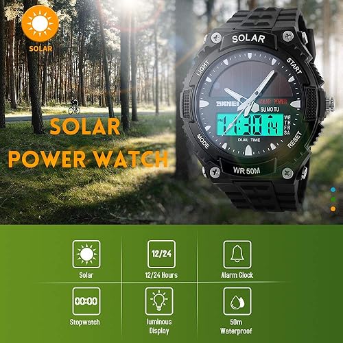 Miniatura 2 de SKMEI Reloj deportivo digital para hombre, ultrafino, grande, impermeable, con cronómetro, temporizador de cuenta regresiva, función de alarma, luz